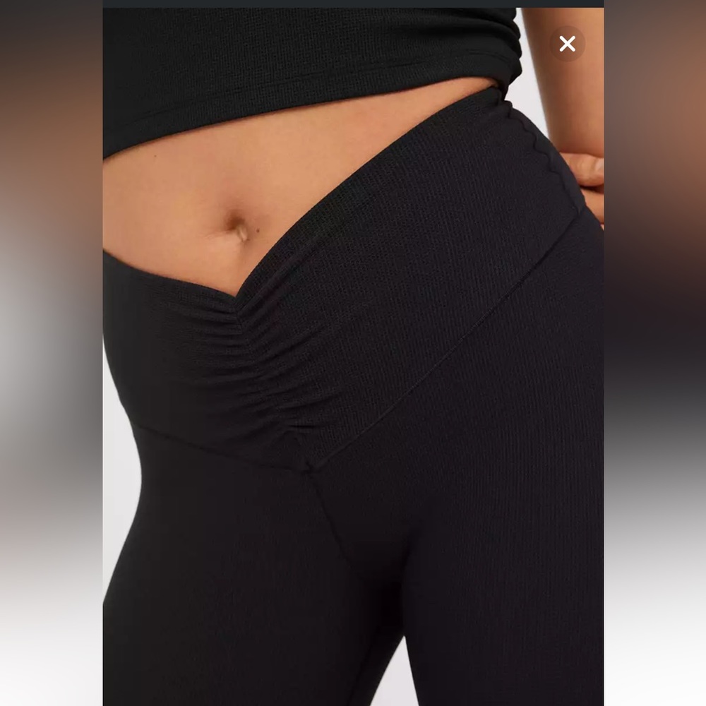 OFFLINE By Aerie Real Me Waffle High Waisted Ruched Flare Legging XS Short - Picture 5 of 8
